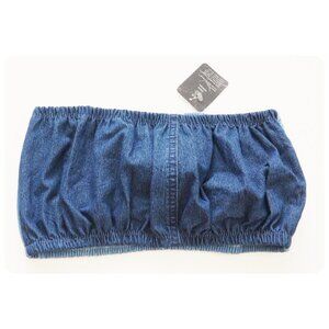 !! NWT Urban Renewal Urban Outfitter Denim Tube Bandeau Strapless Top
